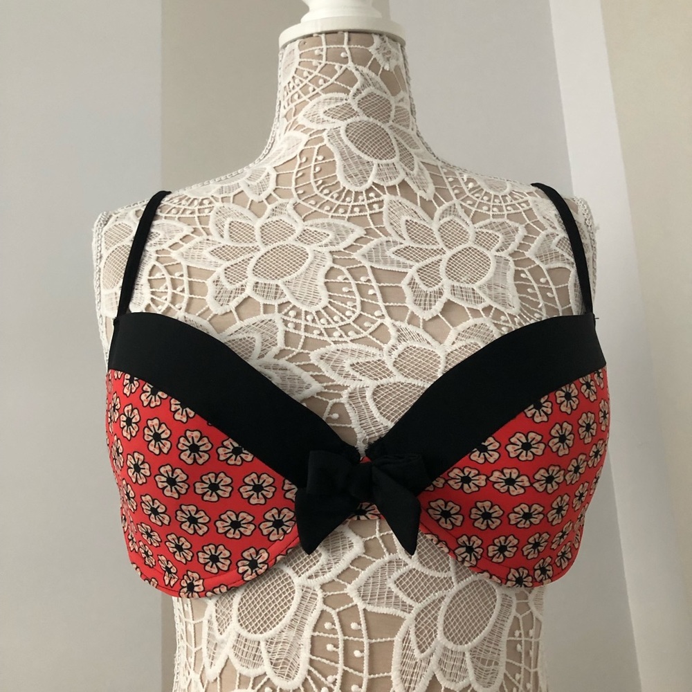Two piece floral print bathing suit